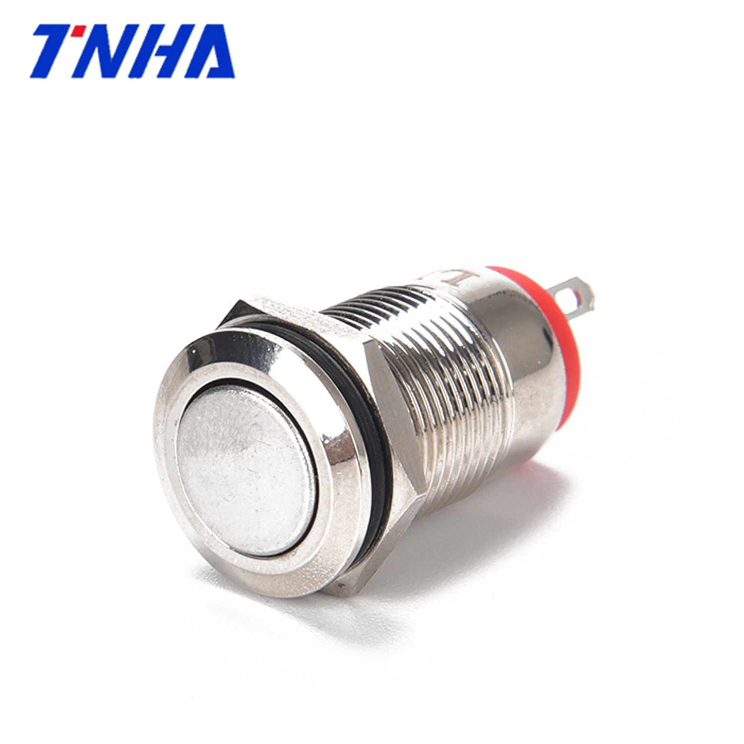 TH12A-G10FDY DC 12V-36V IP65 12mm Small Waterproof Hight Flat Led Metal Push Button Power Momentary Pushbutton Switch with Light