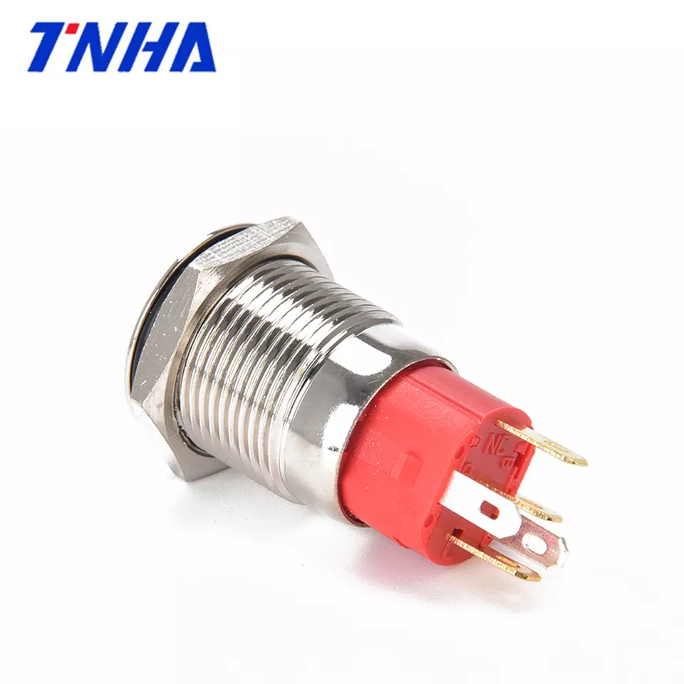 TH16A-P11 AC 220 Volt IP67 16mm Waterproof Metal Push Button Pushbutton Customizable Plastic on Off Switch with Led Indicator