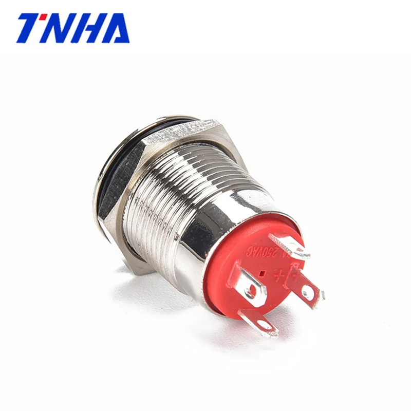 TH12A-P10FD DC 12V-36V IP65 12mm Small Waterproof Flat Led Illuminated Metal Push Button 