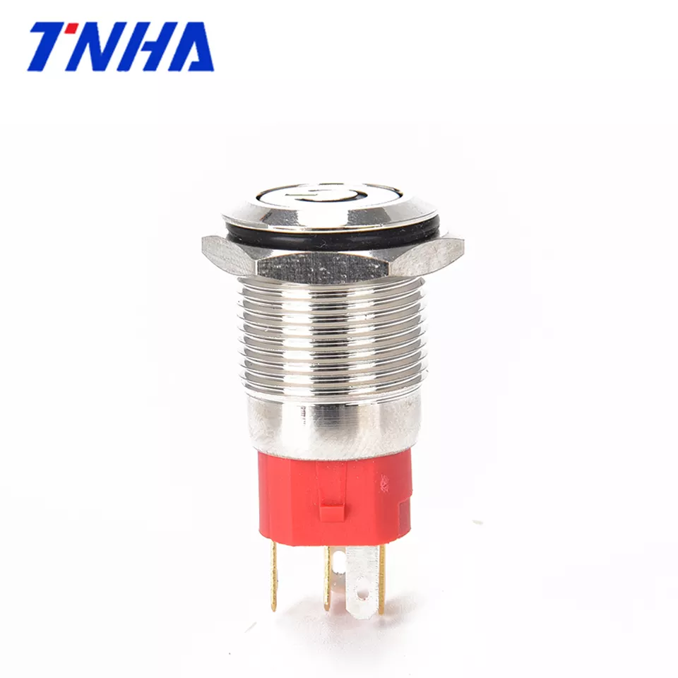 TH16A-P11 AC 220 Volt IP67 16mm Waterproof Metal Push Button Pushbutton Customizable Plastic on Off Switch with Led Indicator