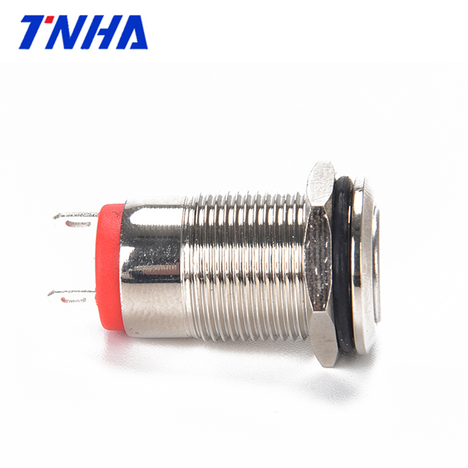 TH12A-G10FDY DC 12V-36V IP65 12mm Small Waterproof Hight Flat Led Metal Push Button Power Momentary Pushbutton Switch with Light