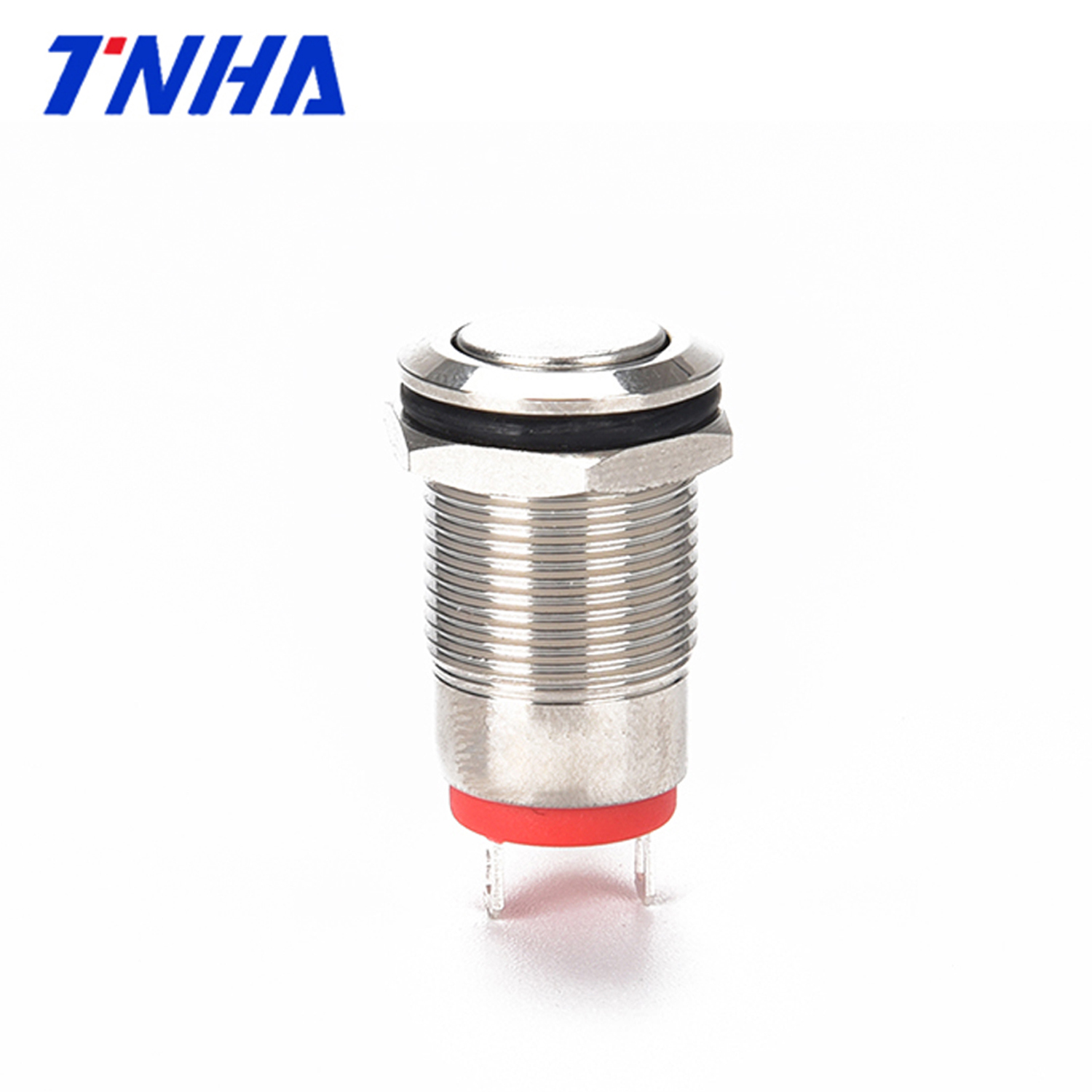 TH12A-G10FDY DC 12V-36V IP65 12mm Small Waterproof Hight Flat Led Metal Push Button Power Momentary Pushbutton Switch with Light