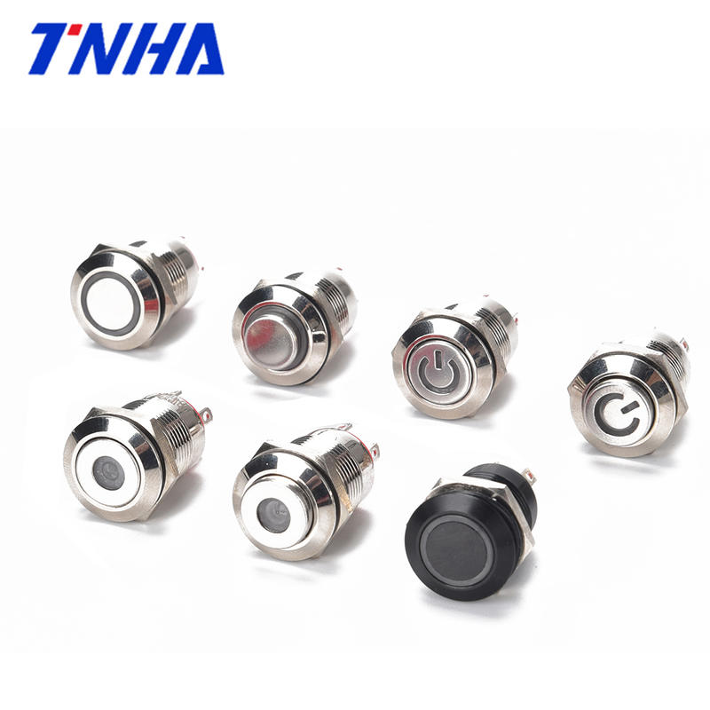 TNHA12 IP65 12mm Waterproof Led Illuminated Metal Push Button