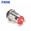 TH12A-G10FDY DC 12V-36V IP65 12mm Small Waterproof Hight Flat Led Metal Push Button Power Momentary Pushbutton Switch with Light