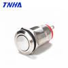 TH12A-G10FDY DC 12V-36V IP65 12mm Small Waterproof Hight Flat Led Metal Push Button Power Momentary Pushbutton Switch with Light