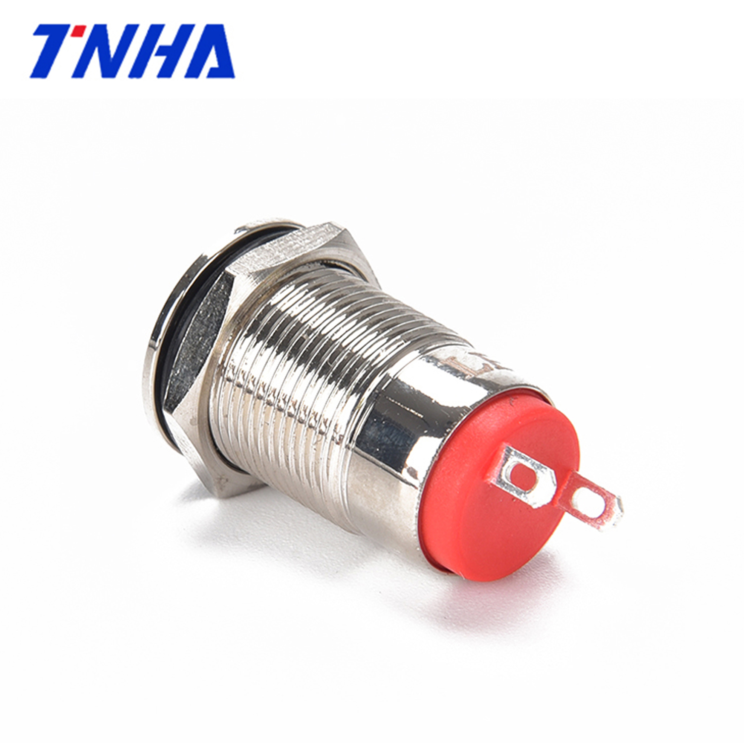 TH12A-G10FDY DC 12V-36V IP65 12mm Small Waterproof Hight Flat Led Metal Push Button Power Momentary Pushbutton Switch with Light