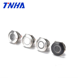 30mm LED Light Flat Metal Push Button Reset