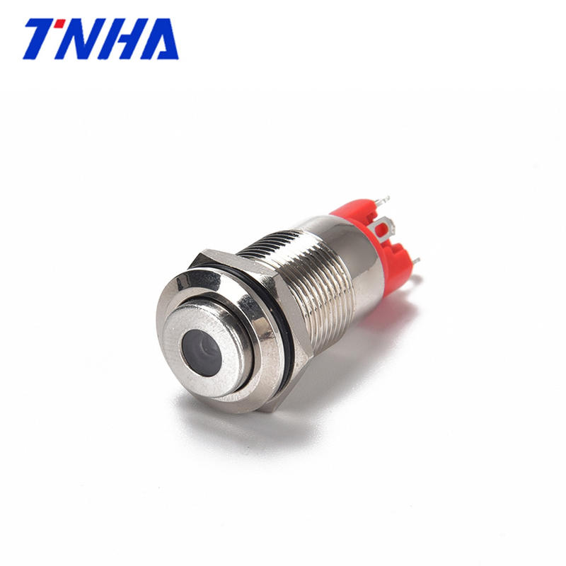 12mm Good Quality Waterproof Hight Flat Metal Push Button